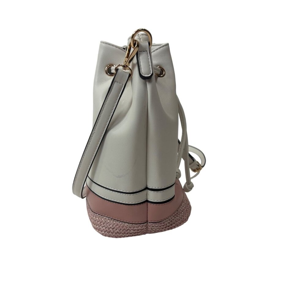 Jen & Co Darcy Pink Bucket Bag Vegan Leather Crossbody Shoulder Handbag Purse - Picture 12 of 13